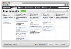 screenshot da pipeline, no Pipedrive - imagem: pipedrive.com