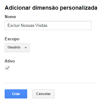 Dimensão personalizada no Google Analytics - imagem: reprodução